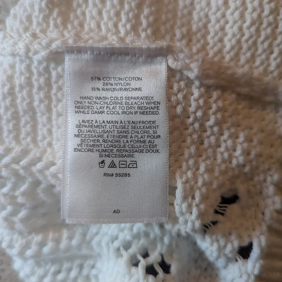 Express Open-Knit Sleeveless Sweater in White, Size Large - Picture 6 of 7